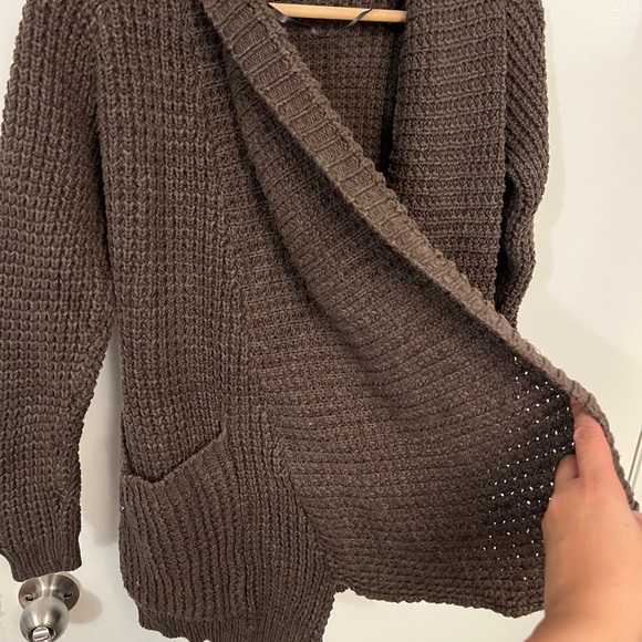 Like-New LINE John + Jenn Chunky Chocolate Cardi, XS - Picture 4 of 6